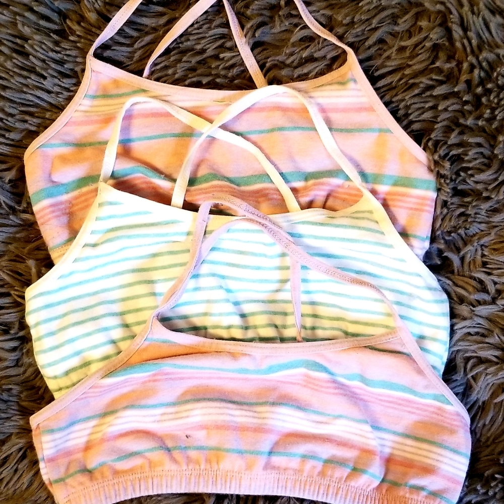 SET OF 3 GIRLS BRALETTES.